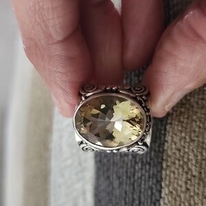 Citrine oval and 925 solid sterling silver ring